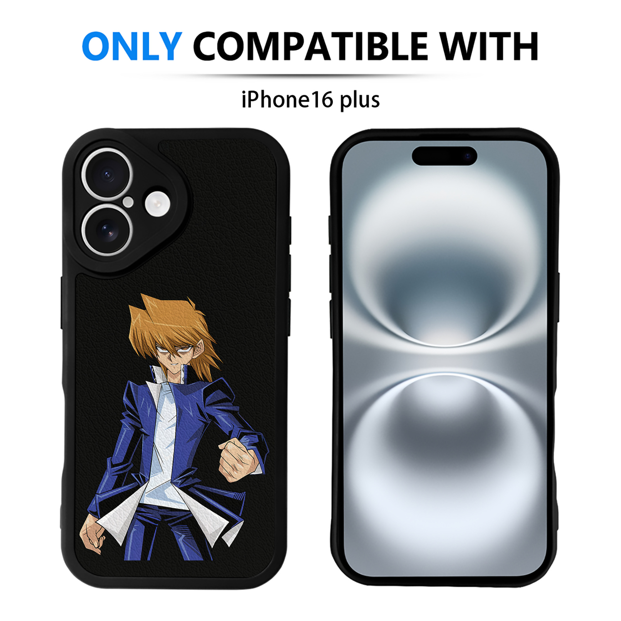 （画像用） 遊☆戯☆王 Yu-Gi-Oh! 【iPhone 16シリーズ対応】シリコンスマホケース（レザー調） 材質：シリコン